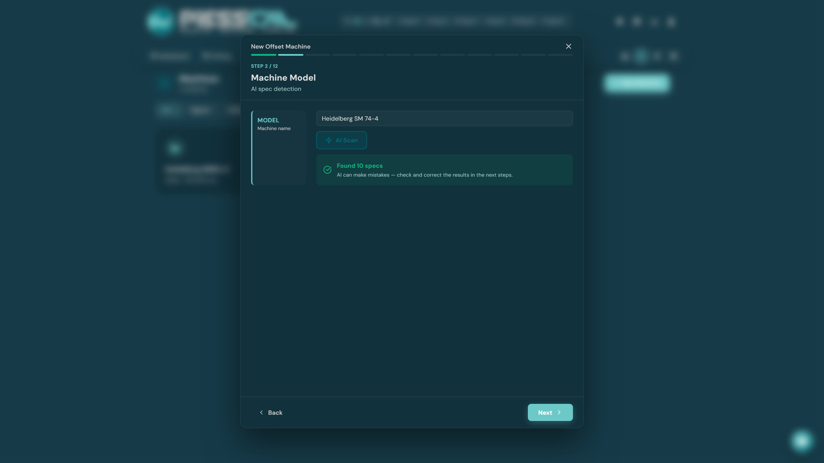 Offset model with AI Scan